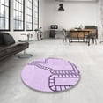 thumbnail image 4 of Ahgly Company Machine Washable Indoor Round Transitional Rich Lilac Purple Area Rugs, 8' Round, 4 of 7