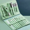 thumbnail image 4 of Juego de manicura profesional, Kit de función completa de acero inoxidable con bolsa plegable, Kits de cortador de manicura, tijeras, herramienta de maquillaje y belleza,16pcs, 4 of 7