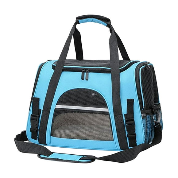 Pet Travel Carrier Bag Portable Cat Carrier Foldable Pet Bag for Small Blue