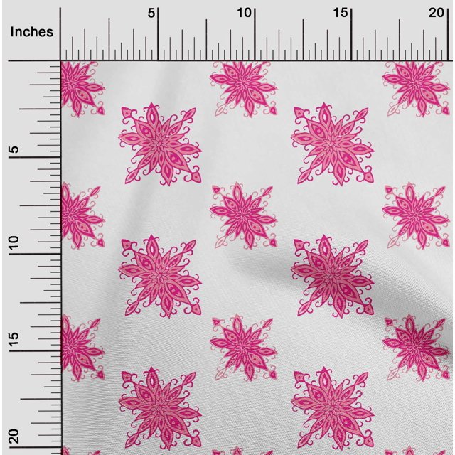 oneOone Polyester Lycra Fabric Floral Block Printed Craft Fabric BTY 56 Inch Wide