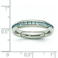 thumbnail image 6 of Chisel Stainless Steel Polished 4.2mm December Teal CZ Ring - Ring Size 9.0, 6 of 8