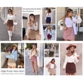 thumbnail image 5 of PRETTYGARDEN Fall Mini Skirts for Women Trendy High Waisted Asymmetrical Knit Suede Skirt Shorts Cute Y2k Outfits, 5 of 9