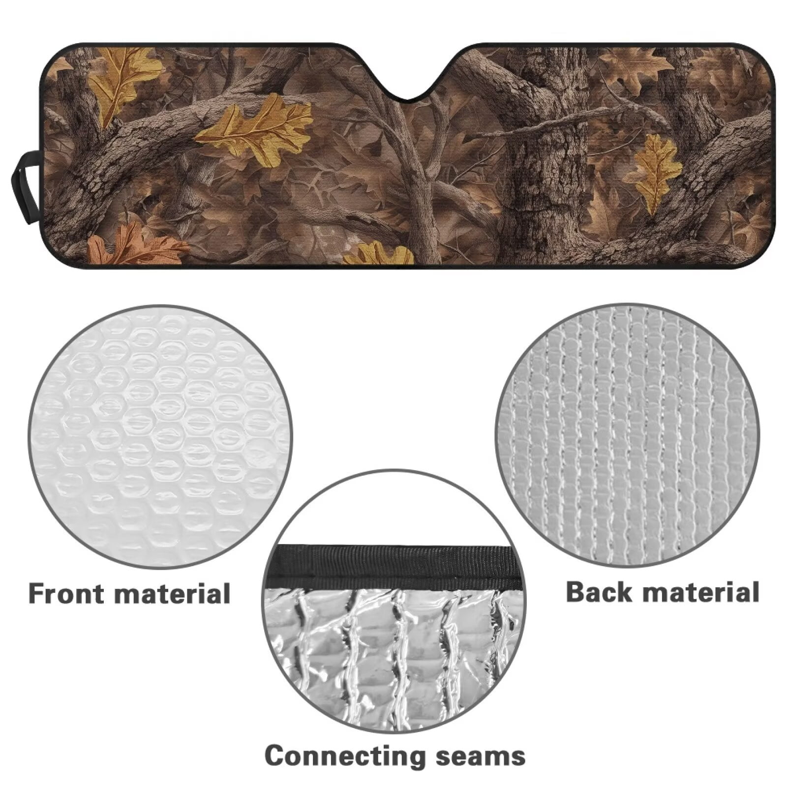 Uorisanigo Windshield Sun Shade Compatible with 2018-2024 2025 Jeep Wrangler JL / 2020-2024 Jeep Gladiator JT Windshield Camo Hunting Forest Shade Heat Shield Bolck UV Rays & Protect Car Interior
