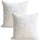 thumbnail image 1 of Fundas de almohada decorativas de algodón con diseño de copos de nieve cuadrados y suaves, de 18 x 18 pulgadas, para el hogar, la cama, el sofá o el coche (1 par), 1 of 6