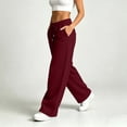 thumbnail image 5 of Chiccall Baggy Wide Leg Sweatpants for Women Elastic Drawstring Waist Pockets Casual Sweat Pants Athleisure Loungewear Trousers, 5 of 7
