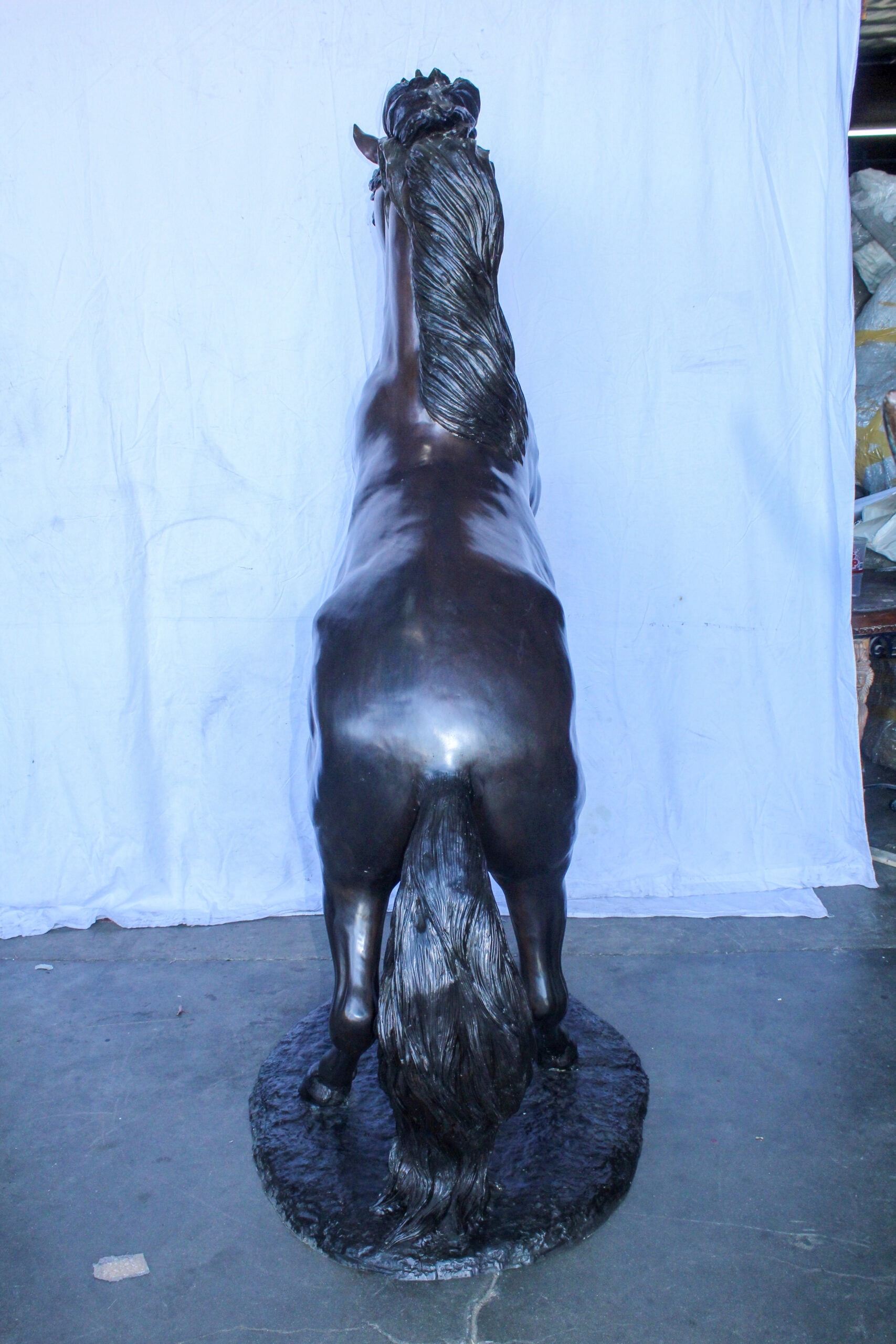 Nifao Quarter Horse Rearing, Life Size Bronze Statue, Equestrian Art – Garden Outdoor Decor Sculpture, 72"L x 34"W x 83"H