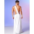 thumbnail image 4 of Haitryli Men Greek Ancient Costume Roman God Toga Robe Warrior Senator Caesar Halloween Cosplay White 3XL, 4 of 7