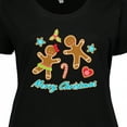 thumbnail image 4 of Inktastic Merry Christmas with Gingerbread Cookies Women's Plus Size T-Shirt, 4 of 5