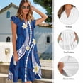 thumbnail image 4 of Yuyamidu Polynesian Shirt for Men Matching Couple Outfits Hawaiian Dresses for Women Casual Midi Dress Hibiscus Shirt Beach Shirts for Men Trendy Vacation Summer Dress with Pockets Blue, 4 of 6