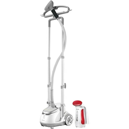 Professional Garment Steamer and Handheld Travel Steamer - Silver/Red