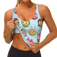 thumbnail image 3 of Fotbe Cute Cartoon Owls 3 Sujetador Deportivo Largo sin Aros para Mujer con Almohadillas y Soporte Medio, Transpirable y Absorbente, Camiseta Tipo Chaleco o Tank Top-X-Large, 3 of 8