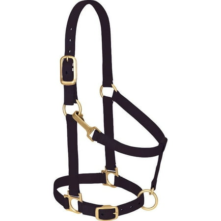 Weaver Black Nylon Basic Adjustable Chin And Throat Snap Horse Halter