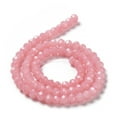 thumbnail image 3 of Baking Painted Imitation Jade Glass Bead Strands Faceted Rondelle Pink 8x6mm Hole: 1mm about 63~65pcs/strand 39~40cm, 3 of 5