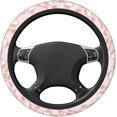 thumbnail image 4 of Pink Kitty Cat Car Accessories Cute Floral Flowers Steering Wheel Cover Women Car Steering Wheel Covers Protector Universal 15 Inch, 4 of 8