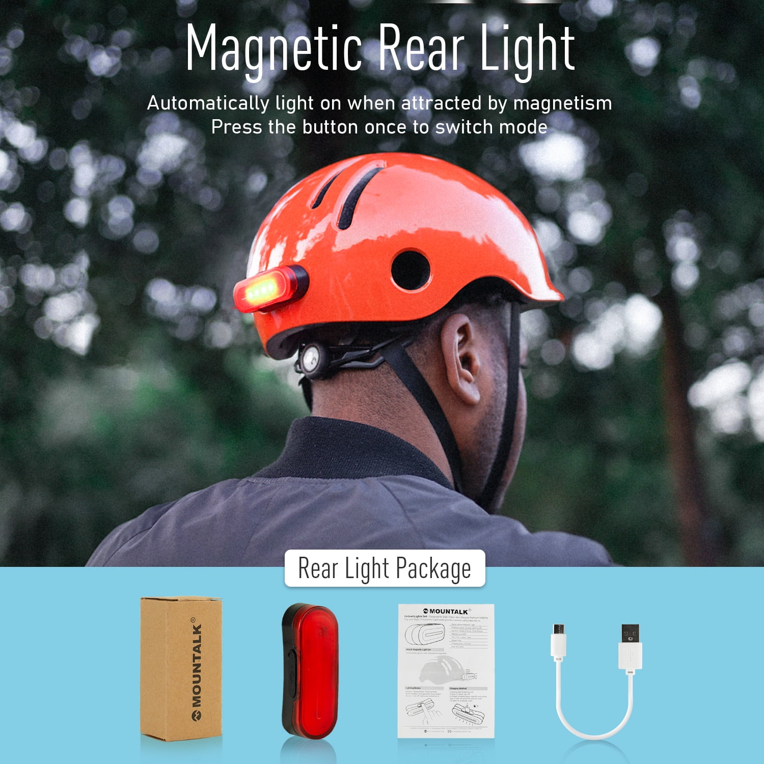 MOUNTALK Bicycle Helmets for Adults Men Women, Youth, Kids Helmets for 6 Years+ with Light(Aqua,M)