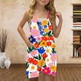 thumbnail image 2 of WRKEKC Jumpsuit for Girls Sleeveless Floral Print Spaghetti Strap Romper with Pockets Summer Casual Short Overalls for Kids 5-14 Years, 2 of 5