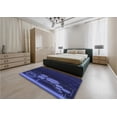 thumbnail image 5 of Ahgly Company Machine Washable Indoor Square Transitional Royal Blue Area Rugs, 7' Square, 5 of 7