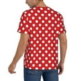 thumbnail image 2 of Fotbe Red Polka Dot Baseball Jersey Shirt for Men and Women, Casual Short Sleeves Button Down T-Shirt-Small, 2 of 9