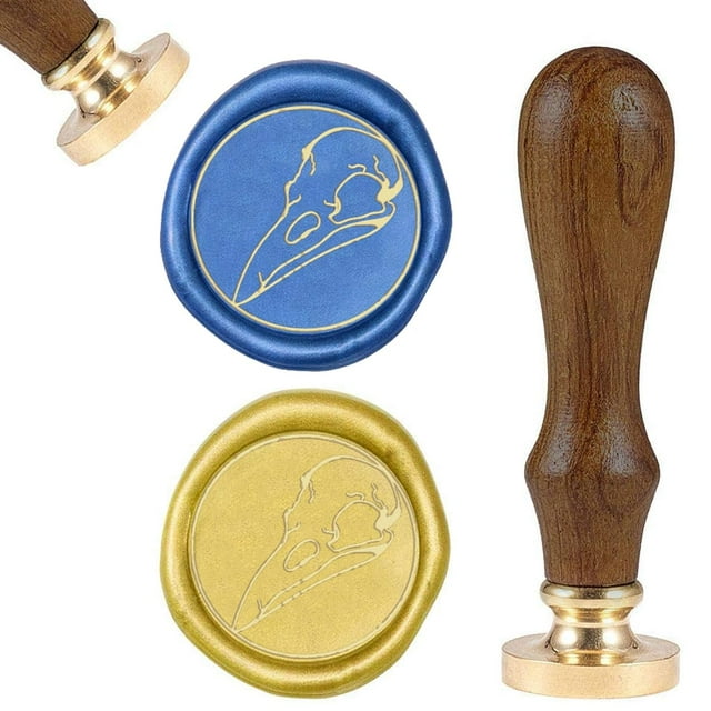 Sello de lacre de cuervo, sellos vintage de lacre, sello de madera retro de invierno, cabezal de latón extraíble de 25 mm para sobres, invitaciones, tarjetas y envoltura de regalos.