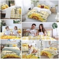 thumbnail image 6 of Sunflowers Bedding 3 Piece Duvet Cover Set Twin Size, Yellow Plaid Sunshine Vintage Country Bee Soft Microfiber Comforter Cover with Zipper Closure & Pillowcases, Wrinkle & FadeResistant Quilt Cover, 6 of 9