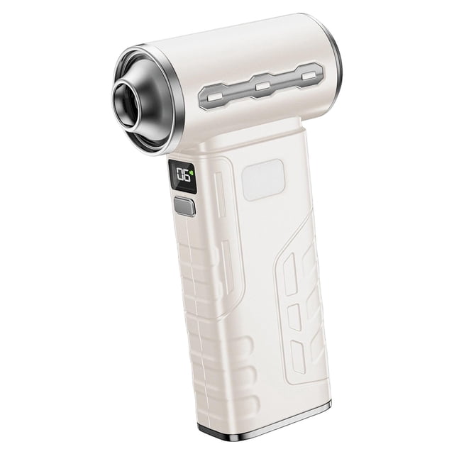 Ventilador de mano resistente con pantalla digital y luz, pequeño ventilador de refrigeración portátil 130000 Blanco