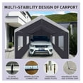 thumbnail image 4 of Carport 10x20 Heavy Duty Portable Garage Tent - Outdoor Storage Shelter, Grey, 4 of 5