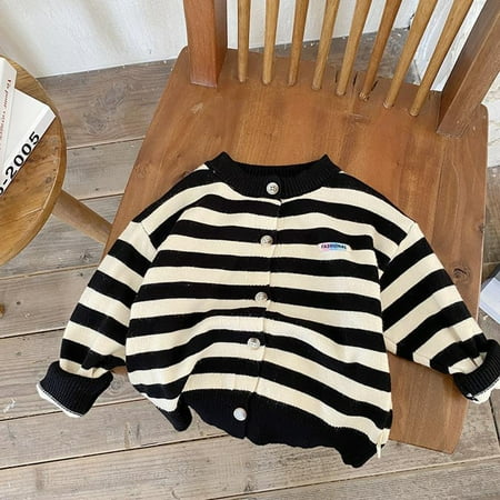 

Hunpta Babys Kids Toddler Girls Boys Spring Winter Long Sleeve Striped Thick Knit Sweater Pullover Tops Coat Cardigan Clothes