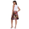 thumbnail image 4 of Asklazy Women's High Waisted Midi Skirt,Knee Length A-Line Flowy Swing Skirt,Soft Stretch Knit Work Skirt,Mother‘s Day,Red Block Mix,M, 4 of 9
