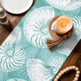 thumbnail image 3 of Table Runners 90 Inches Long Dress Scarves, Coastal Shell Turquoise Farmhouse Coffee/Dining/Kitchen Table Decor Table Runner for Living Room, Summer Ocean Shell Beach 13x90 Inch, 3 of 9