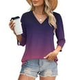 thumbnail image 2 of WCMZJ 3/4 Length Sleeve Womens Tops Summer Casual V Neck T Shirts Cute Tunic Tops for Ladies Loose Fit Dressy Blouses Pink XXL, 2 of 7