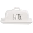 thumbnail image 2 of Modern Ceramic Butter Dish, 7.25 inches, White, 2 of 4
