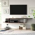thumbnail image 5 of Floating TV Stand, White Floating TV shelf, Wall Mounted Media Console Entertainment Center for 55 inch TV, Storage Cabinet Under TV, Walnut, 5 of 6