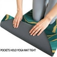 thumbnail image 3 of Teal Gold Marble Pattern Hot Yoga Mat Towel Non Slip for Hot Yoga - Quick-Drying Yoga Mat Cover with 4 Corner Pockets with Travel Bag - Hot Yoga Towel Non Slip Grip Moisture Wicking Sweat 70"x26", 3 of 6