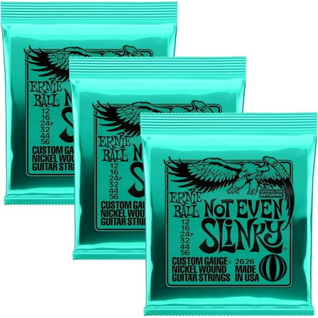 Ernie Ball 2626 Not Even Slinky 12-56 (3 Pack Bundle)