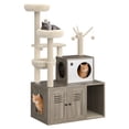 thumbnail image 2 of EDTara Multi-Level Cat Tower With Scratching Posts, Litter Box Enclosure, Cat Houses, Hanging Toys, and Easy-To-Clean Removable Washable Cushion for All Cats, 2 of 8