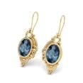 thumbnail image 2 of Mooneye 7X5 mm Oval London Blue Topaz 925 Sterling Silver Gold Vermeil Dangle Women Gifts Earrings, 2 of 4