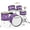 Purple, variant on Gammon Percussion 5pc Junior Drum Set - Beginner Kit with Stool & Stands - Blue