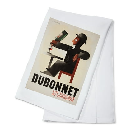 Dubonnet Rouge - Dubonnet Vintage Poster (artist: Cassandre) France c. 1956 (100% Cotton Kitchen Towel)
