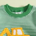 thumbnail image 4 of Gerichy Newborn Baby Boy Fall Outfit Tractor Embroidery Striped Bubble Romper Long Sleeve Waffle Knit Bodysuit 0-18 Months, 4 of 7