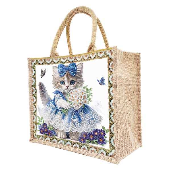 Almacenamiento Pintura Diamantes Gato Impermeable en Falda para Viajes Al Aire Libre