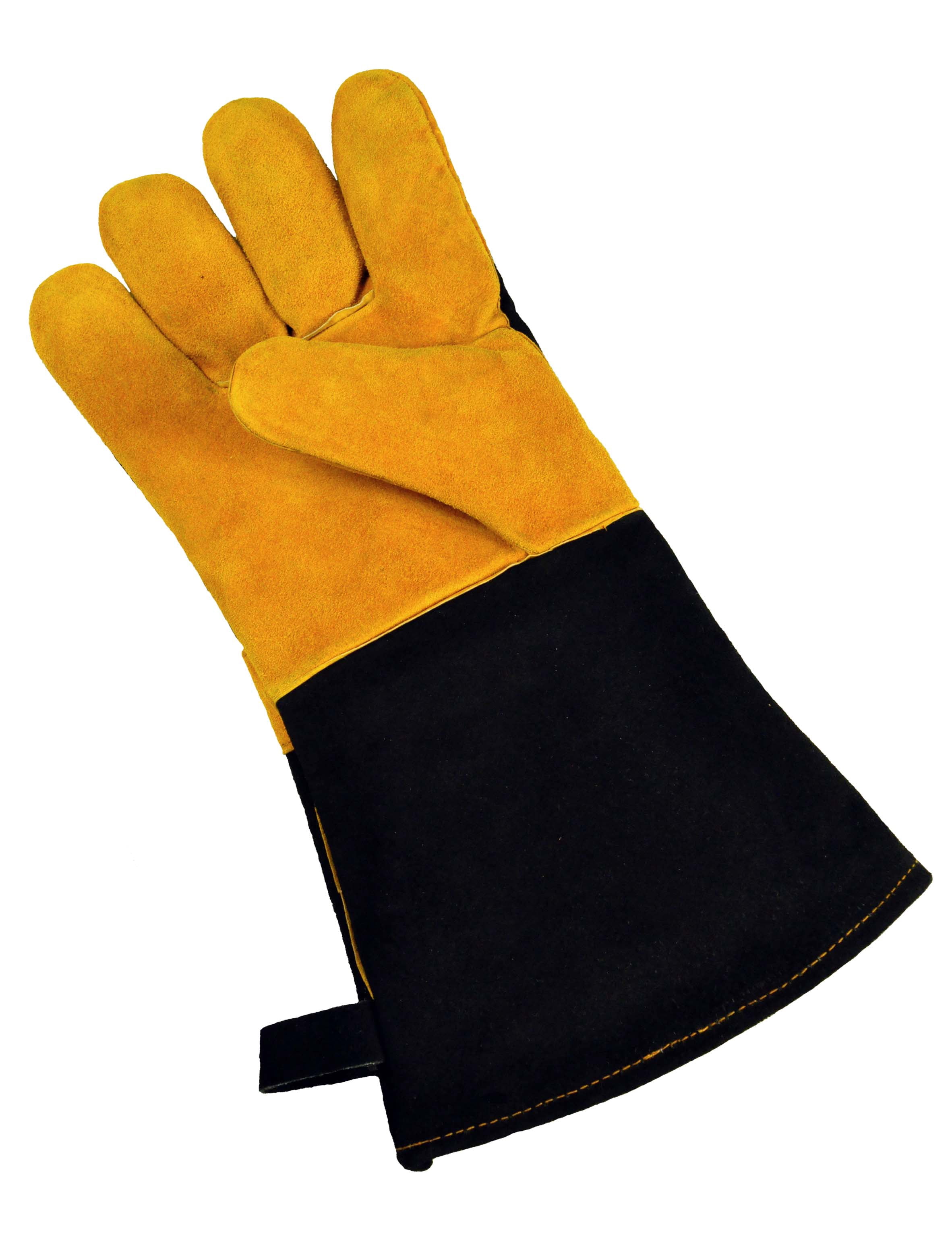 G & F 100 Percent Premium Suede Leather Palm Barbecue/BBQ Gloves with 14.5" Extra Long Sleeve,