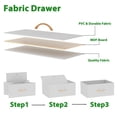 thumbnail image 4 of Furologee 33" Nightstand with Charging Station, End Table with 4 Fabric Drawers Bedside Table for Bedroom, Closet, Dorm, White, 4 of 9