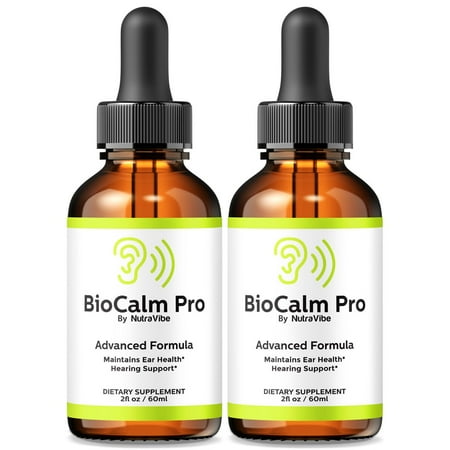 (2 Pack) BioCalm Pro Drops - Advanced Ear Support, Natural Formula to Promote Inner Ear Health, Tinnitus Supplement for Ringing, Official Auditory Liquid, Bio Calm Pro (60 Servings)