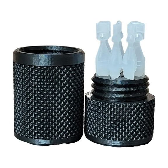 Eye Drop Vials Holder  Storage Case - Securely Store Seven (7) Single-Use Vials - Screw-On Lid, Knurled Pattern - Keep Vials Safe  Organized to Keep Track of Your Daily Usage