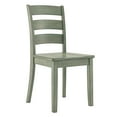 thumbnail image 4 of Weston Home Lexington Wood Dining Set with Bench and 4 Ladder Back Chairs, Dark Sea Green, 4 of 7