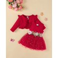 thumbnail image 2 of Vestido Renotemy para niñas, tutú de lentejuelas rojas con cárdigan, 2 of 6