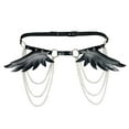thumbnail image 5 of Segolike Punk Waist Chain Belt with Wing Punk Rock Belt for Pants Cosplay Rave Outfit Black, 5 of 8