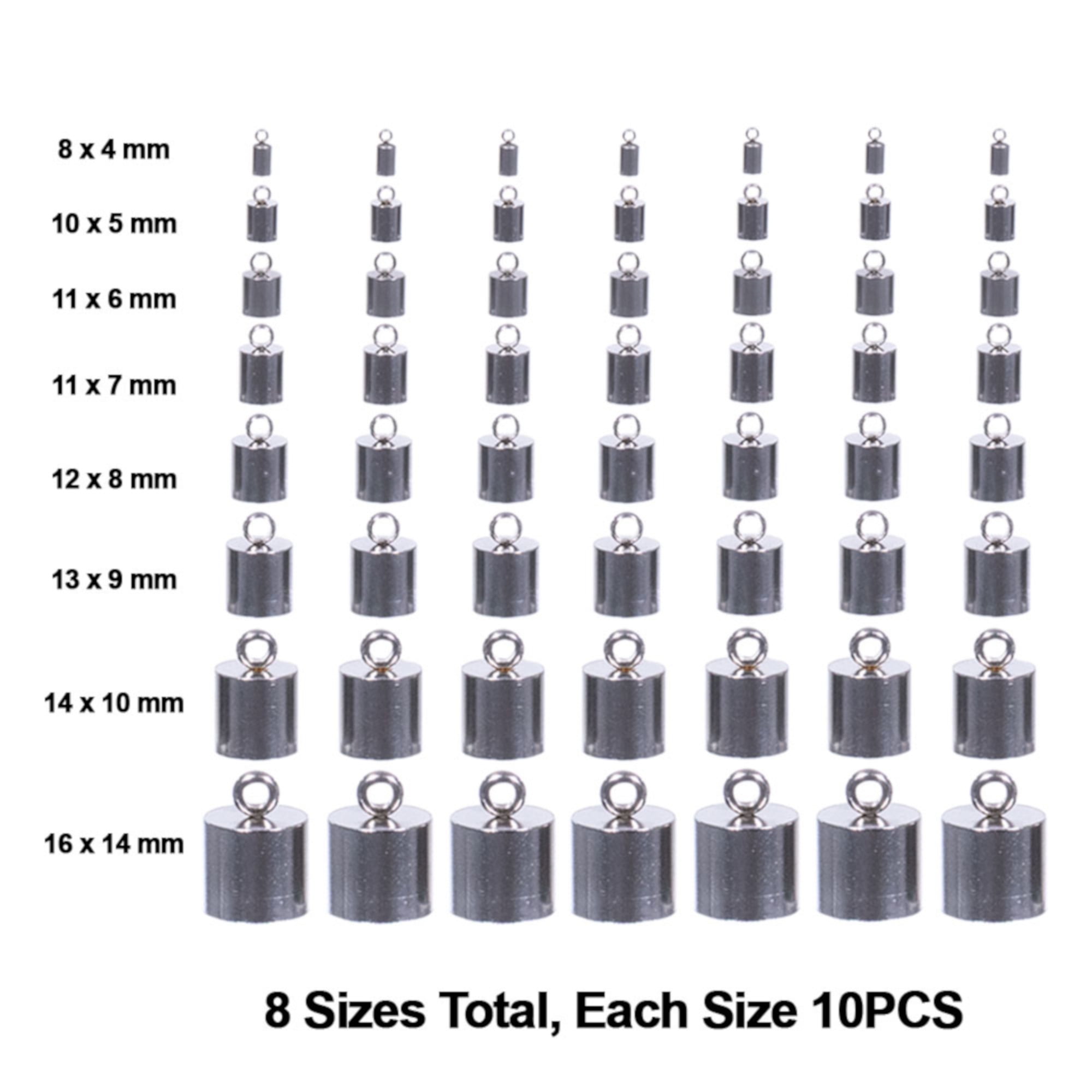 Craft County Cord End Caps Set - Bronze or Silver - Various sizes available depending on color choice