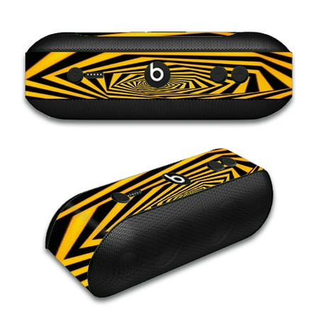 Skin Decal For Beats By Dr. Dre Beats Pill Plus / Black Yellow Trippy