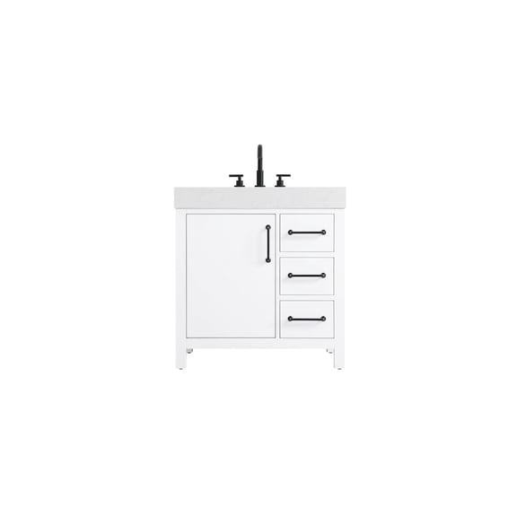 Elegant Kitchen and Bath 32 inch Single Bathroom Vanity In White